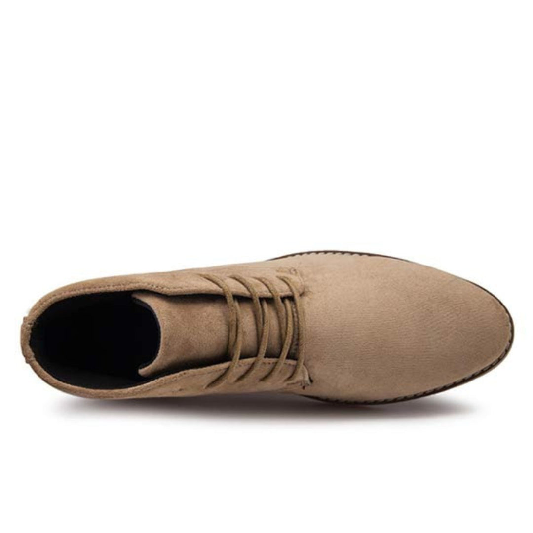 Women's Lace-Up Suede Flat Ankle Heeled Boots