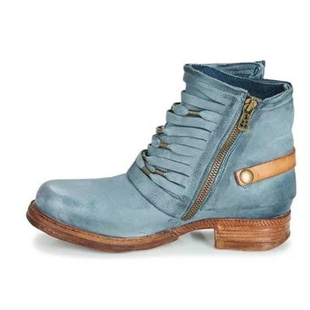 Women's Leather-Look Buckle Strap Ankle Heeled Boots