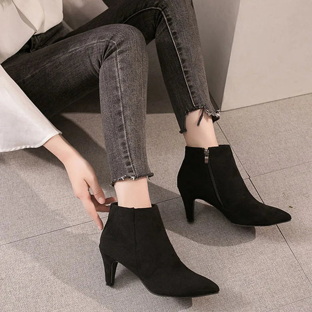 Women's Leopard Print Stiletto Ankle Heeled Boots Pointed Toe