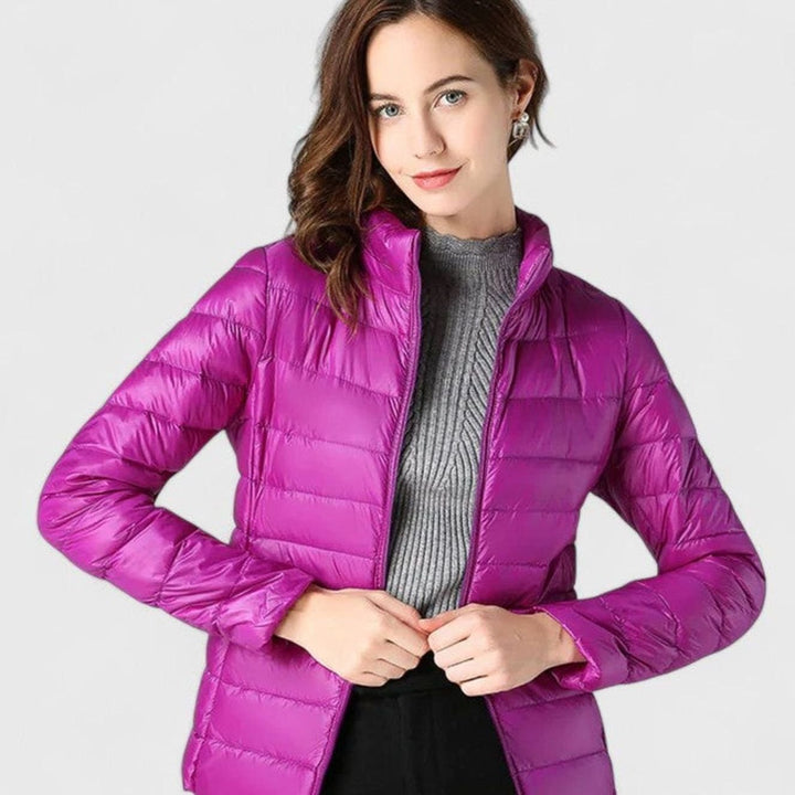 Women's Lightweight Quilted Packable Puffer Jacket - Purple