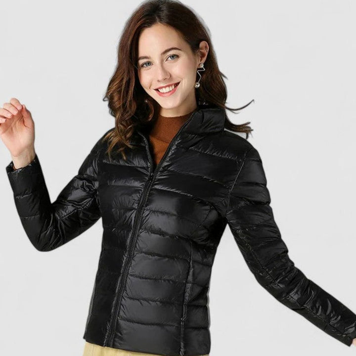 Women's Lightweight Quilted Packable Puffer Jacket - Black