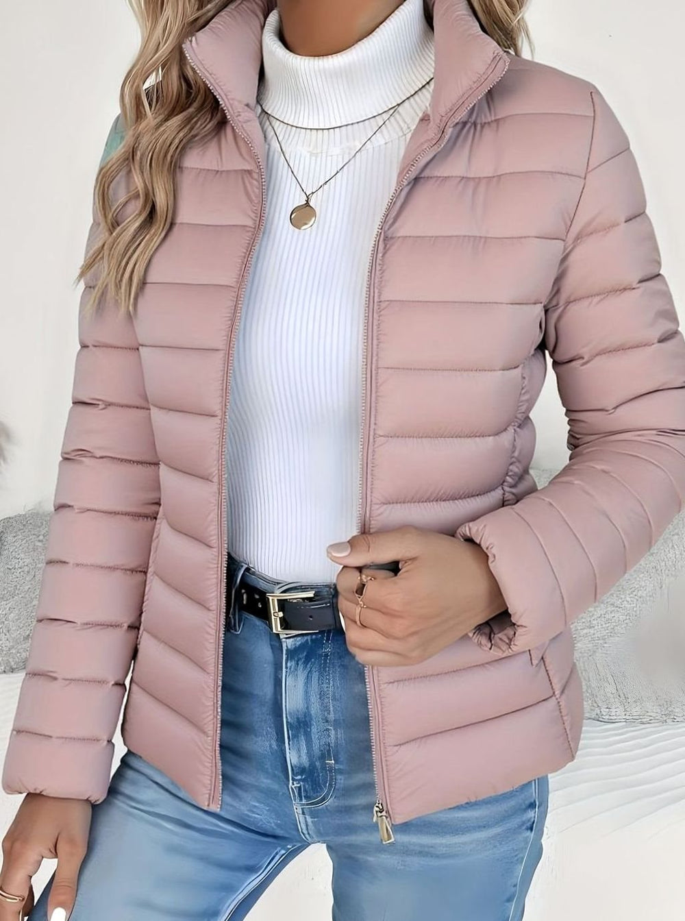 Women's Lightweight Quilted Zip-Up Puffer Jacket