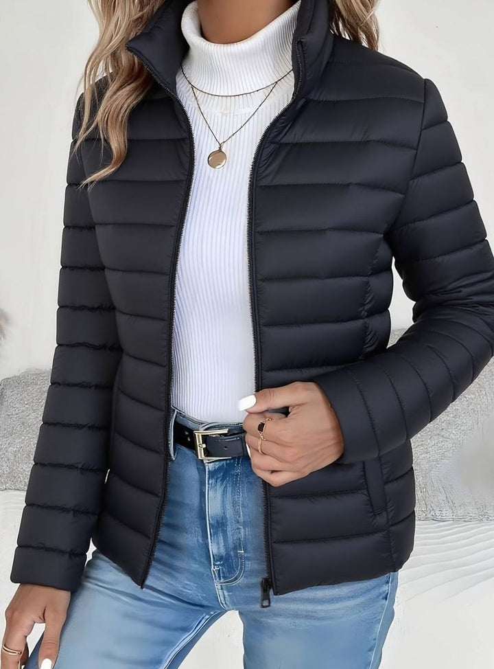 Women's Lightweight Quilted Zip-Up Puffer Jacket - Black
