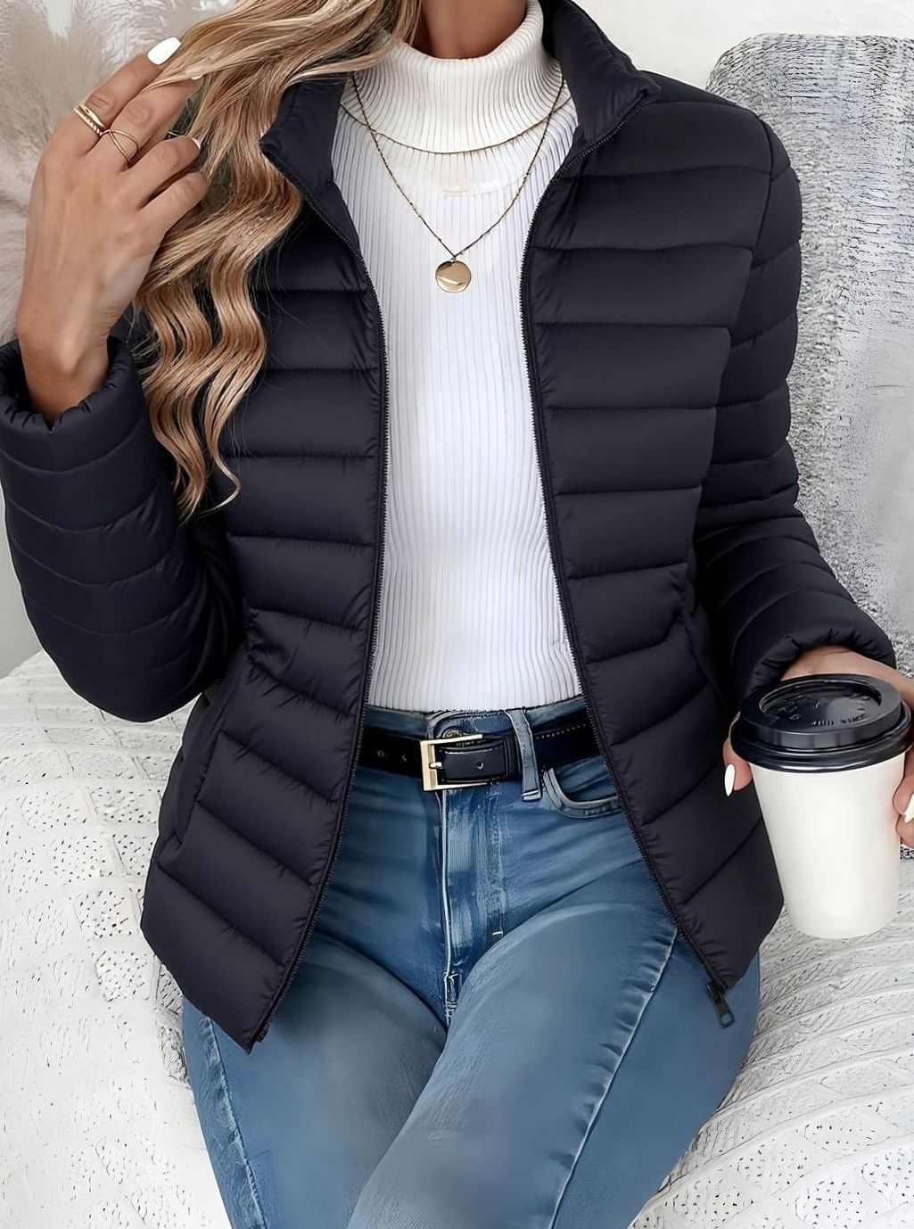 Women's Lightweight Quilted Zip-Up Puffer Jacket