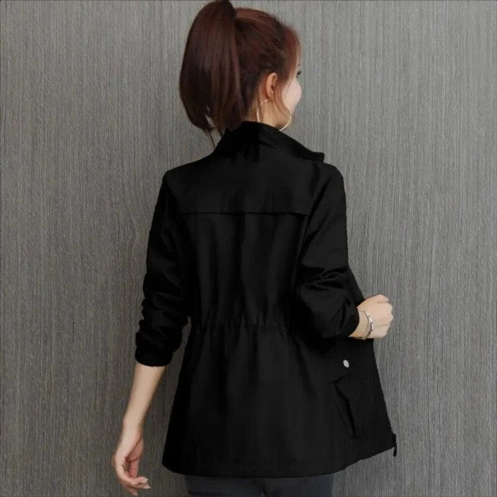 Women's Lightweight Zip-Up Drawstring-Waist Transitional Jacket