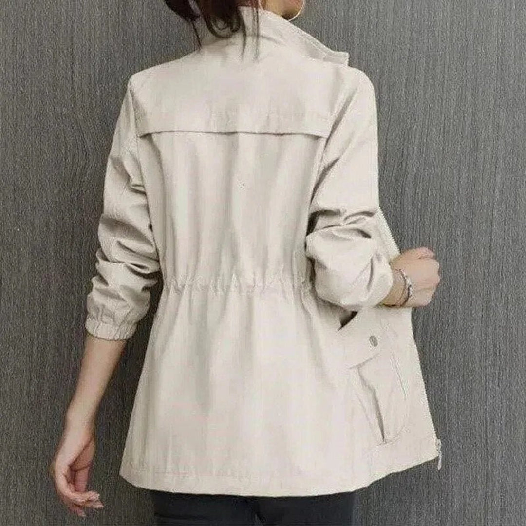 Women's Lightweight Zip-Up Drawstring-Waist Transitional Jacket