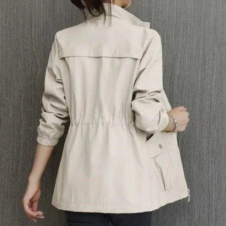 Women's Lightweight Zip-Up Drawstring-Waist Transitional Jacket