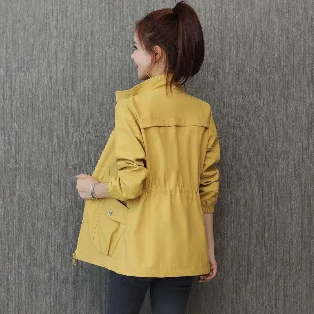 Women's Lightweight Zip-Up Drawstring-Waist Transitional Jacket