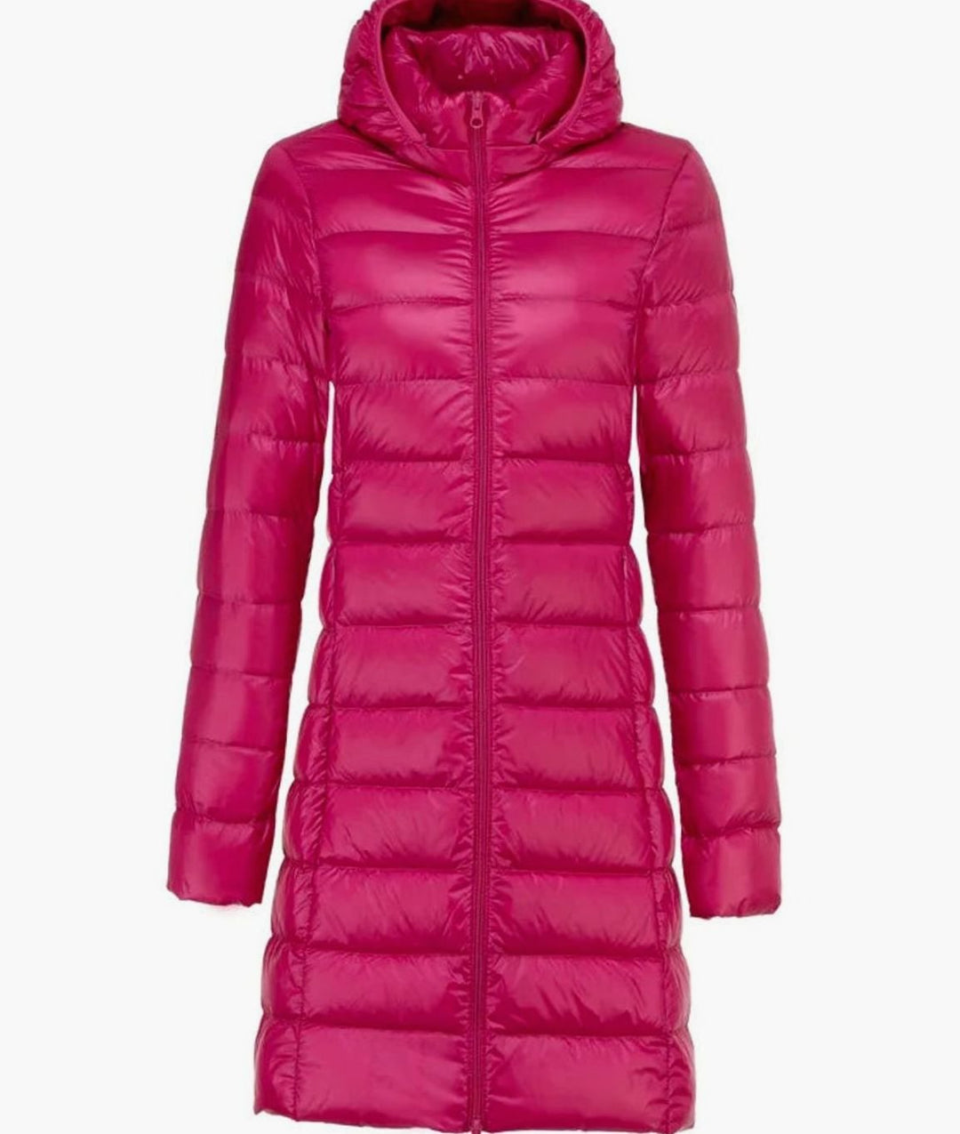 Women's Long Hooded Lightweight Quilted Puffer Jacket