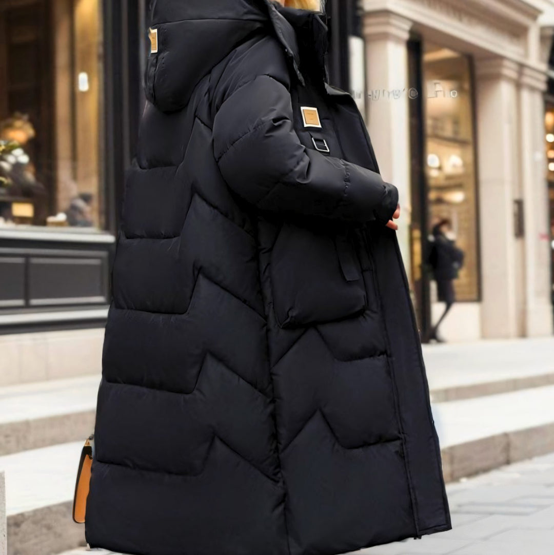 Women's Long Hooded Quilted Oversized Puffer Jacket