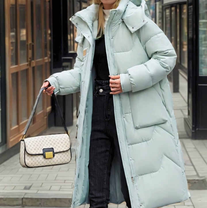 Women's Long Hooded Quilted Oversized Puffer Jacket