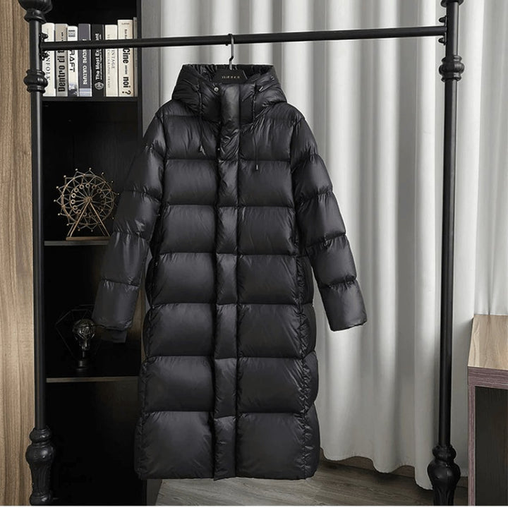 Women's Long Hooded Relaxed-Fit Quilted Padded Coat