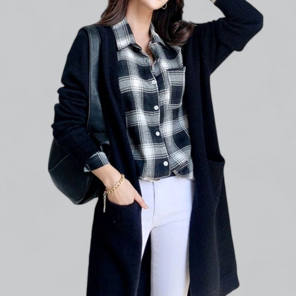 Women's Long Oversized Knit Cardigan Open Front Longline Jumper