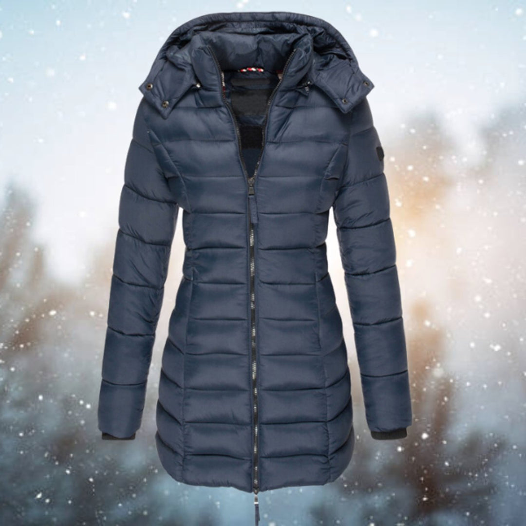 Women's Long Quilted Hooded Puffer Coat