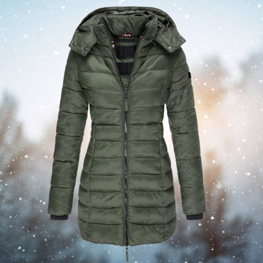 Women's Long Quilted Hooded Puffer Coat