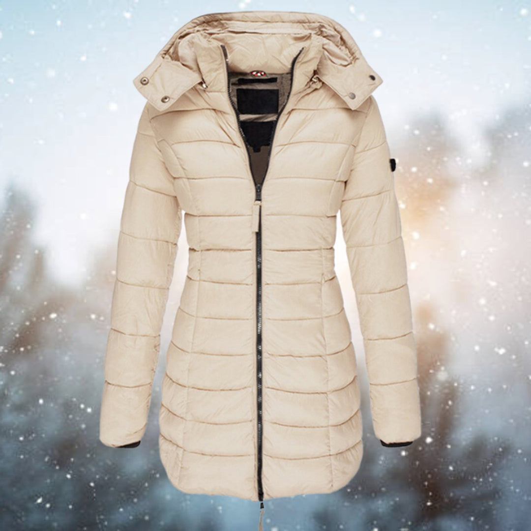 Women's Long Quilted Hooded Puffer Coat