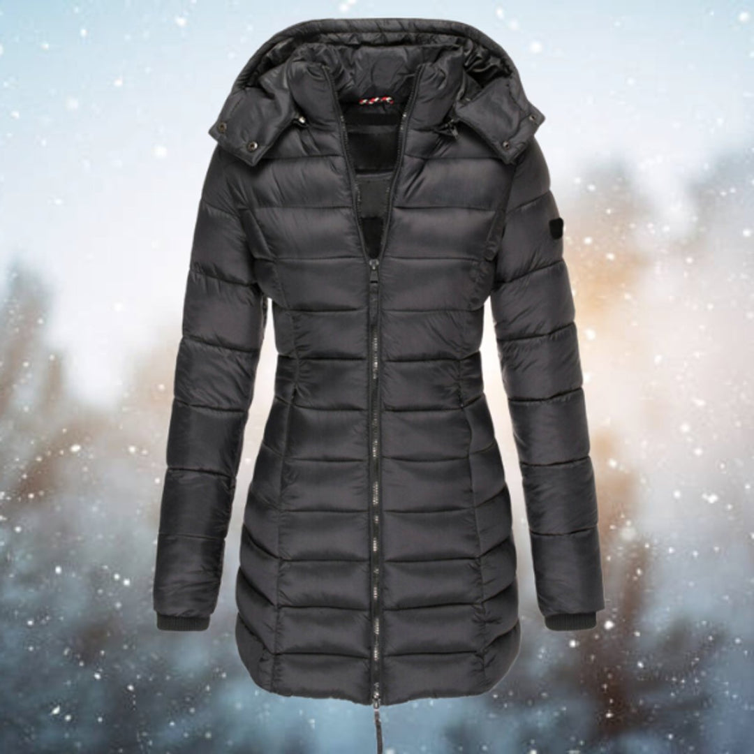 Women's Long Quilted Hooded Puffer Coat