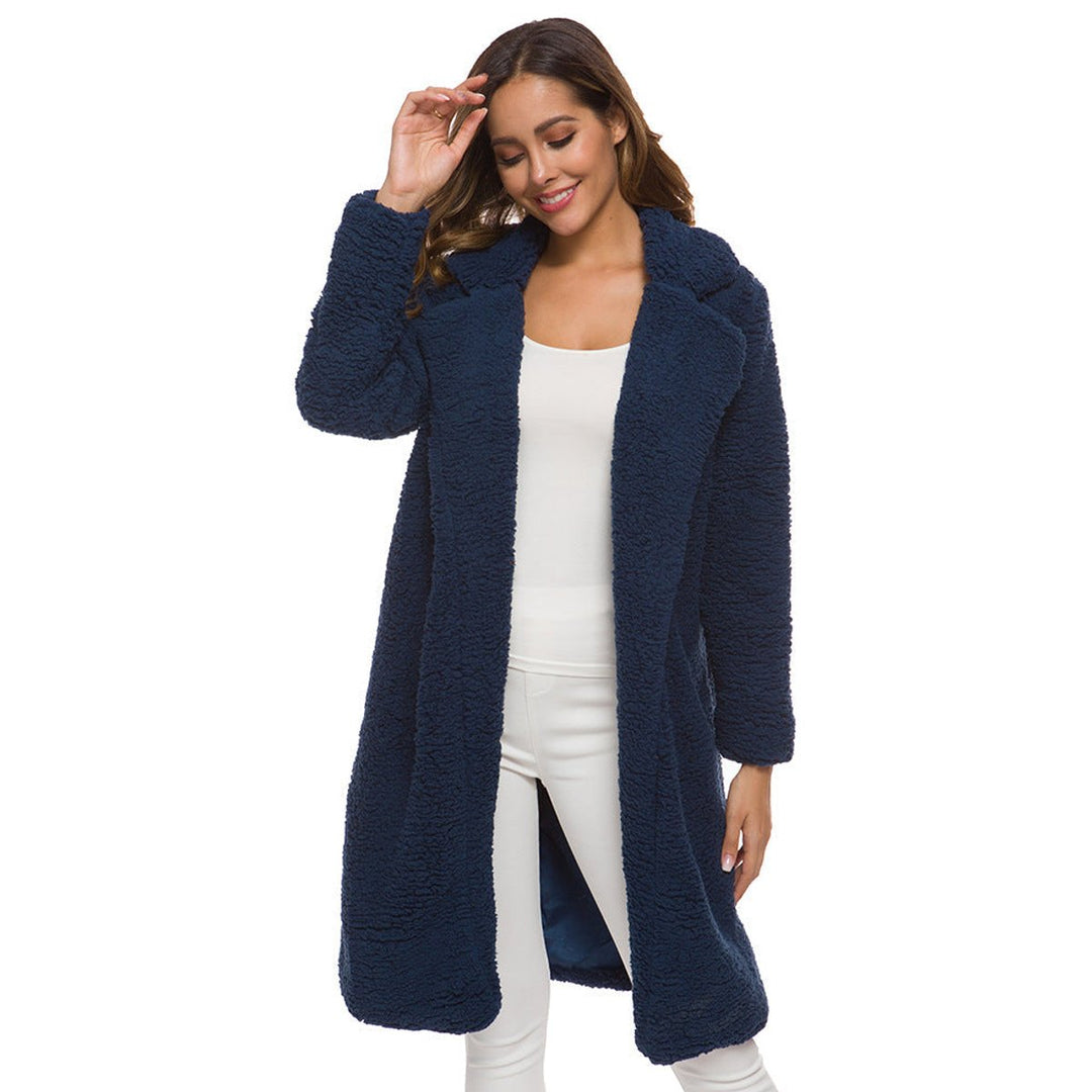 Women's Long Teddy Faux Fur Coat Open-Front Fleece Overcoat