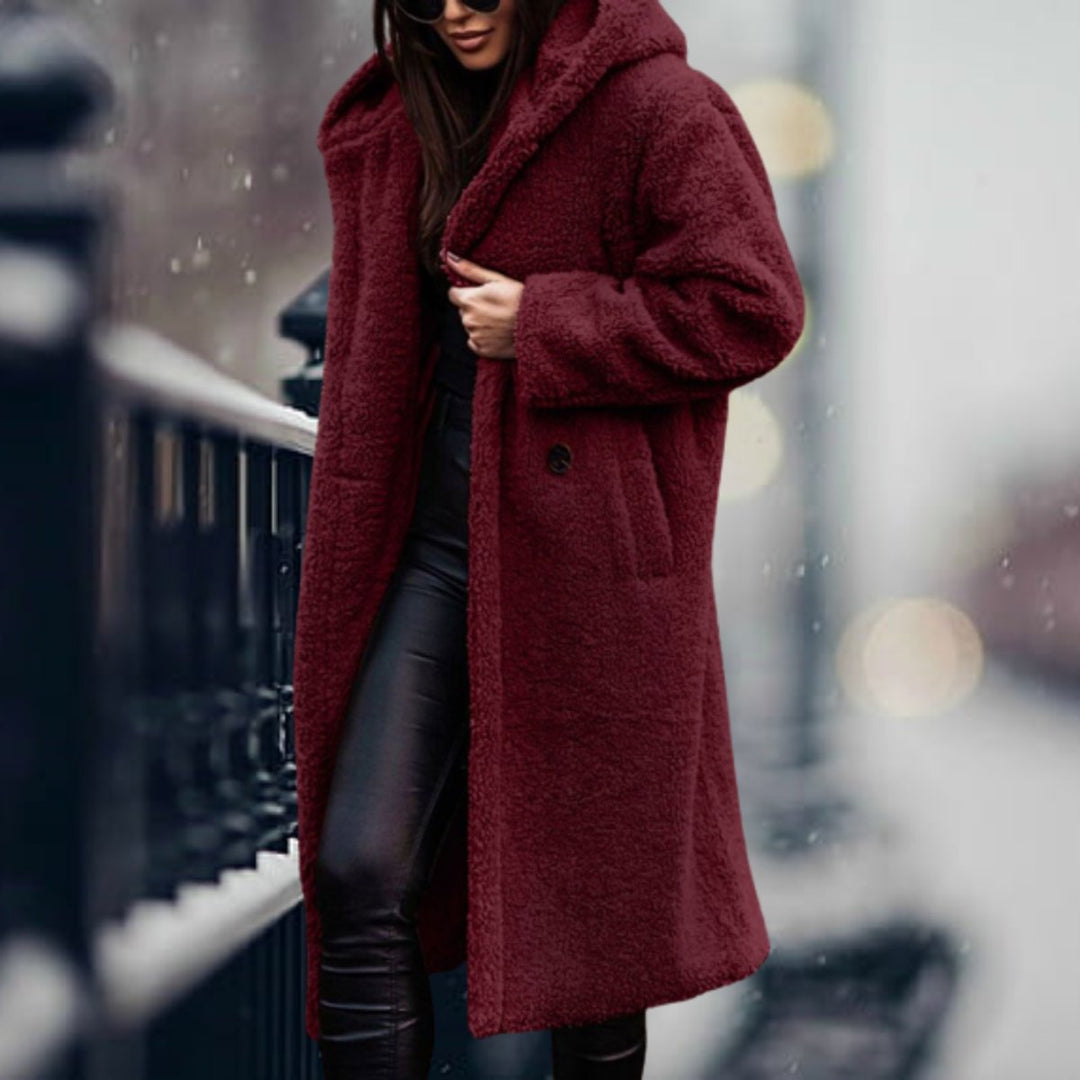 Women's Long Teddy Faux Fur Coat Open-Front Fleece Overcoat