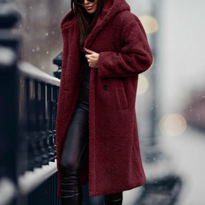 Women's Long Teddy Faux Fur Coat Open-Front Fleece Overcoat