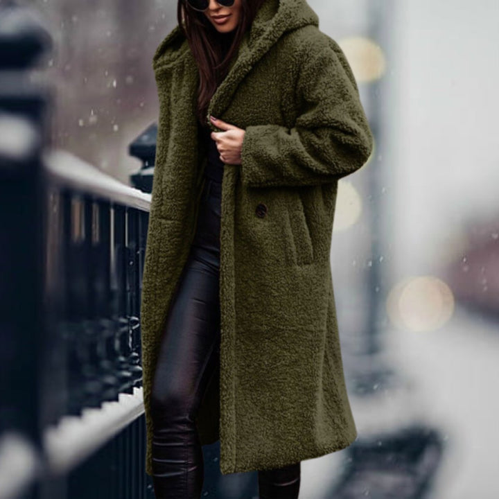 Women's Long Teddy Faux Fur Coat Open-Front Fleece Overcoat