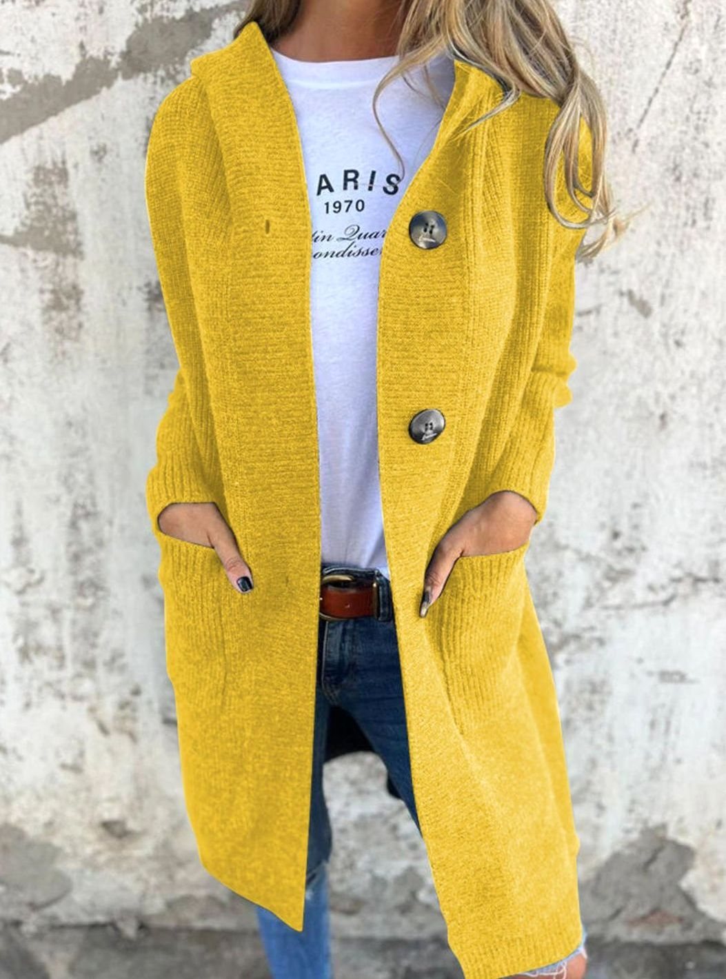Women's Longline Button-Up Oversized Knit Cardigan