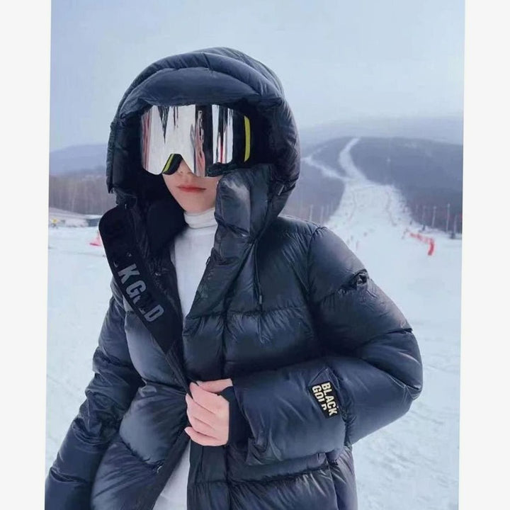 Women's Longline Hooded Duck Down Puffer Jacket
