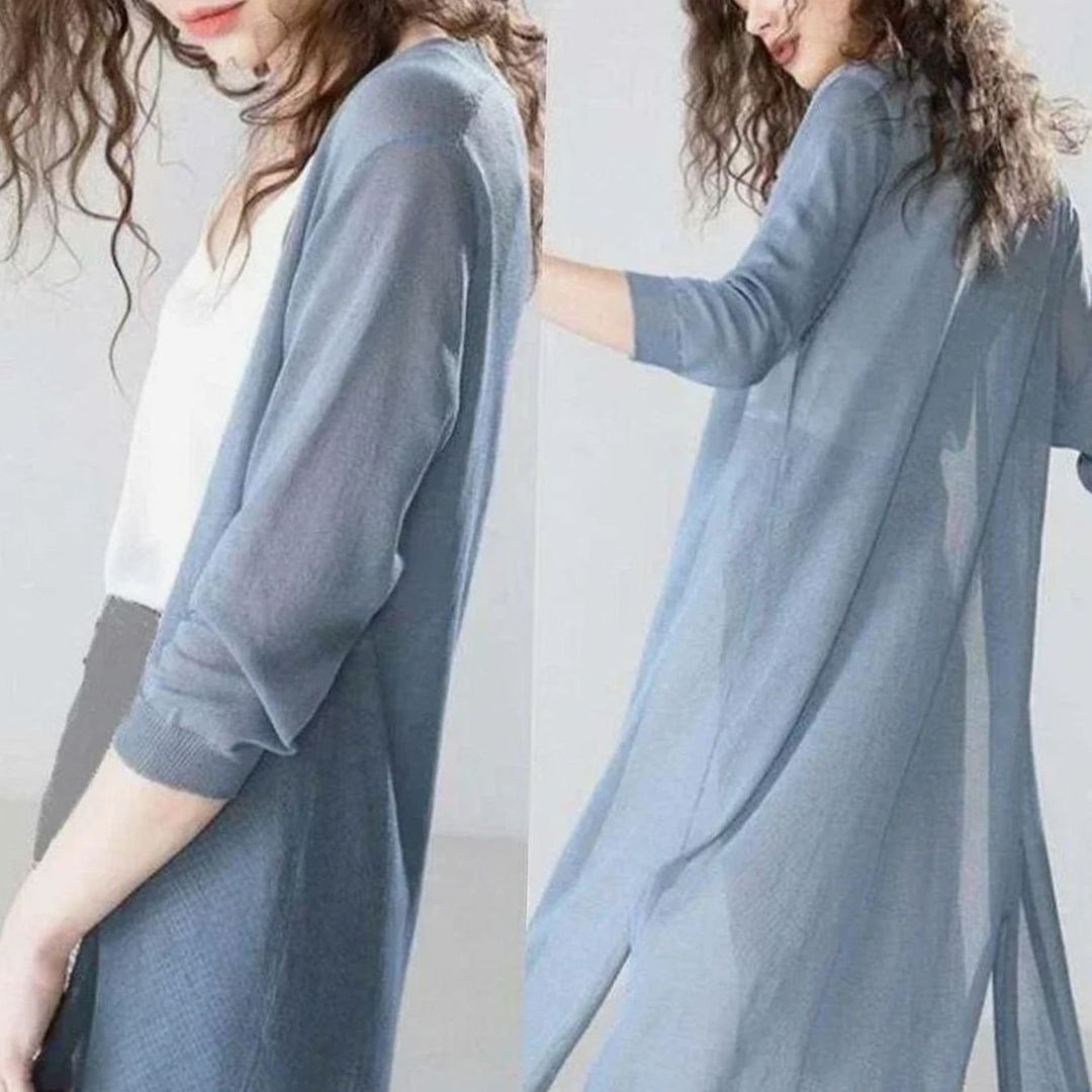 Women's Longline Open-Front Oversized Knit Cardigan