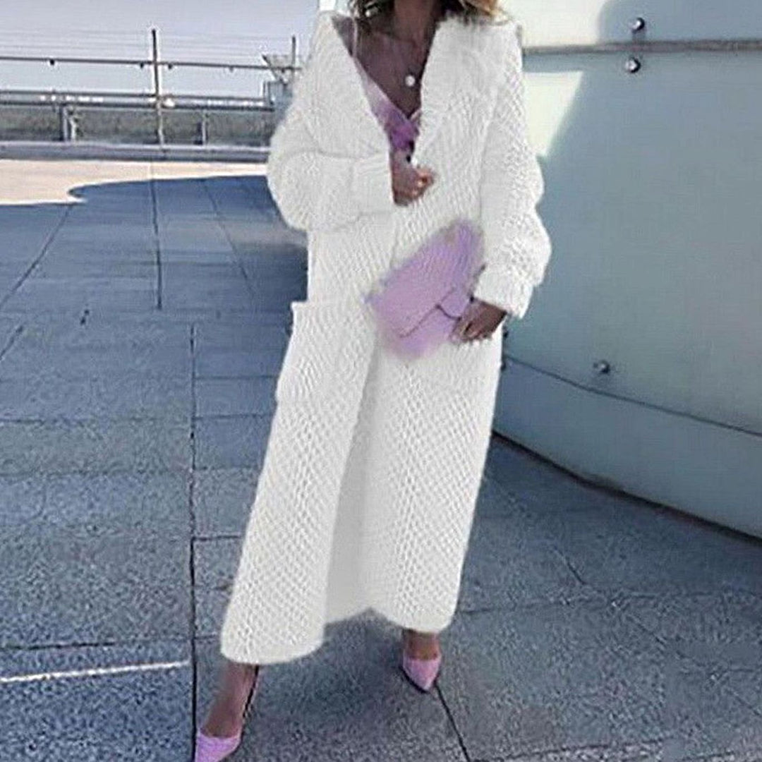 Women's Longline Oversized Knit Cardigan Open Front Chunky Coat