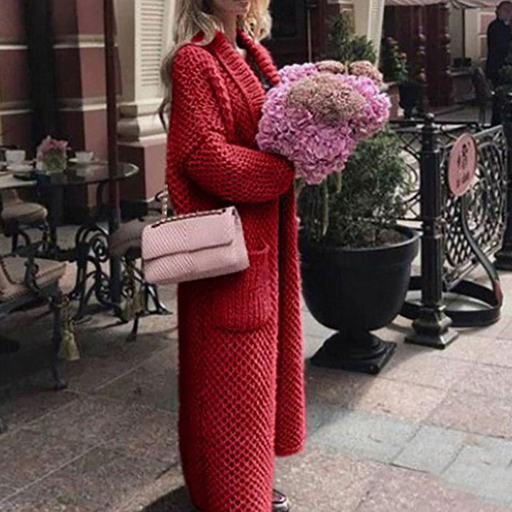 Women's Longline Oversized Knit Cardigan Open Front Chunky Coat