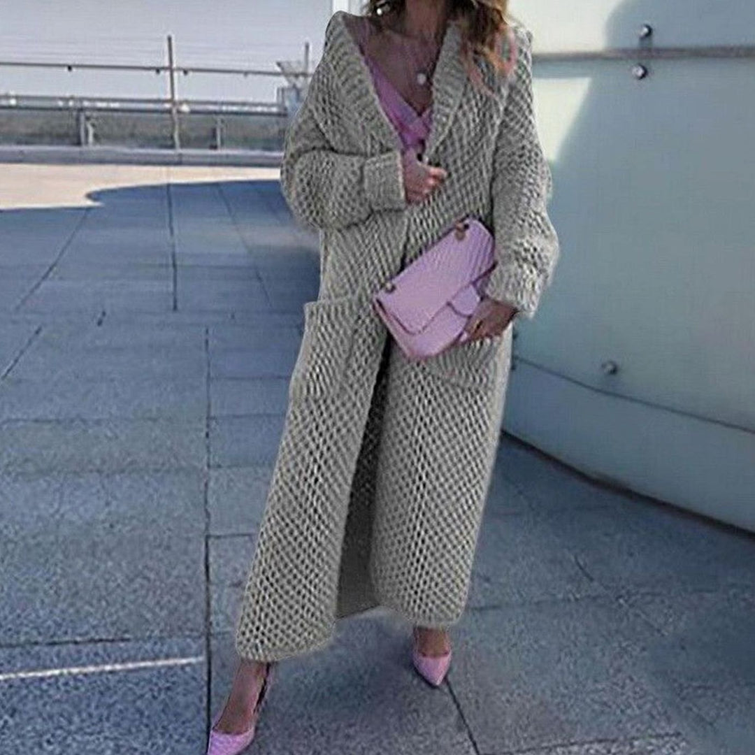 Women's Longline Oversized Knit Cardigan Open Front Chunky Coat