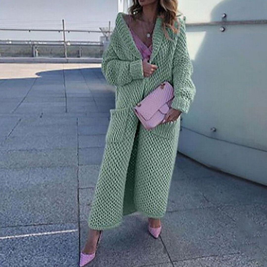 Women's Longline Oversized Knit Cardigan Open Front Chunky Coat