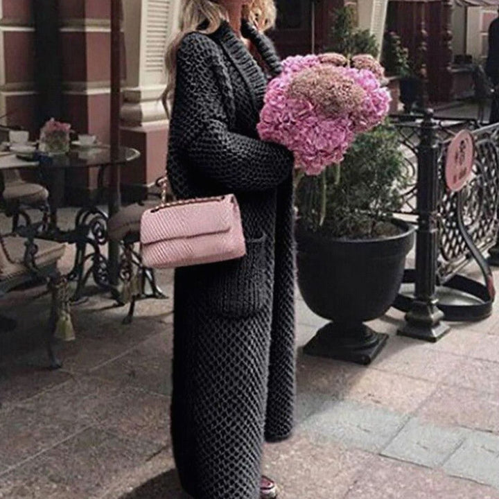 Women's Longline Oversized Knit Cardigan Open Front Chunky Coat