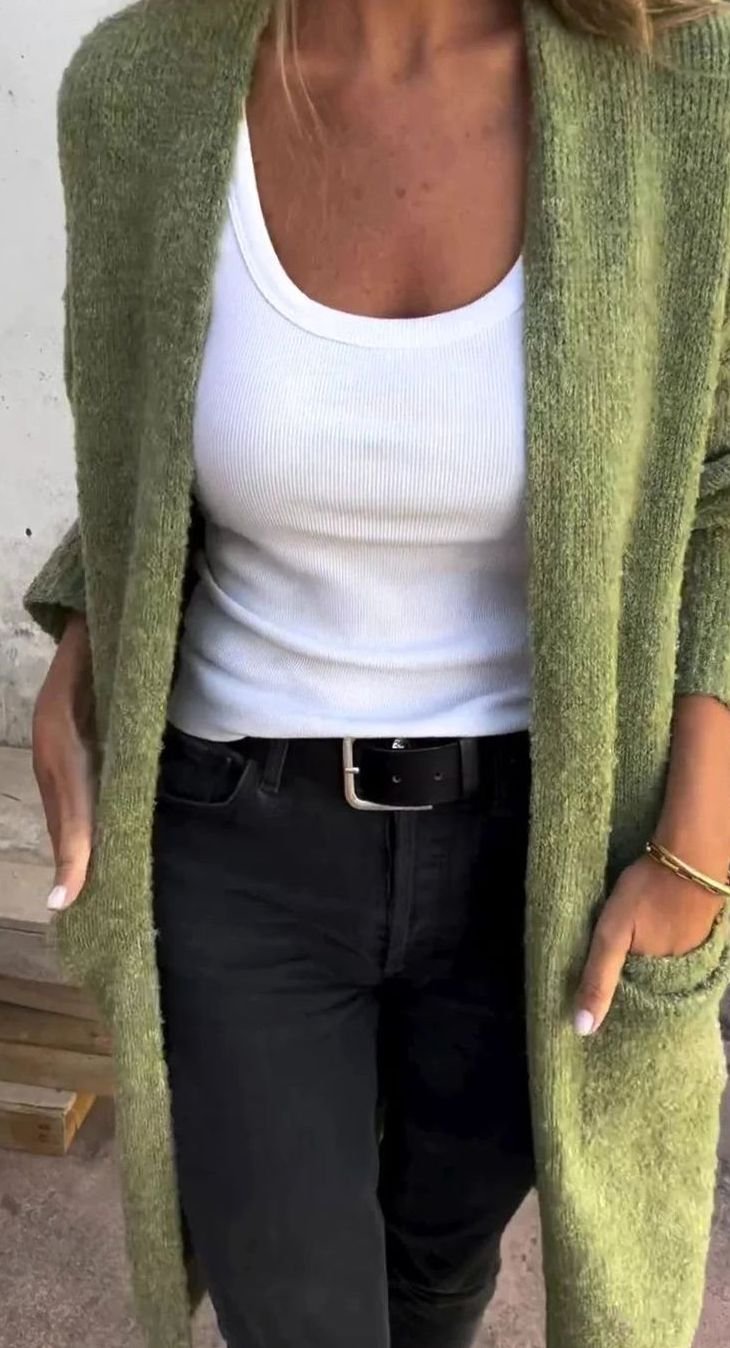 Women's Longline Oversized Knit Cardigan Open Front Cosy