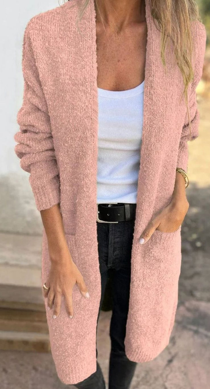 Women's Longline Oversized Knit Cardigan Open Front Cosy