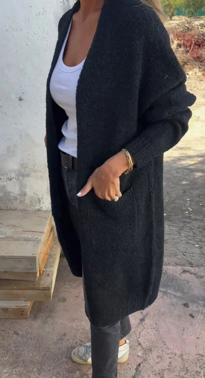 Women's Longline Oversized Knit Cardigan Open Front Cosy