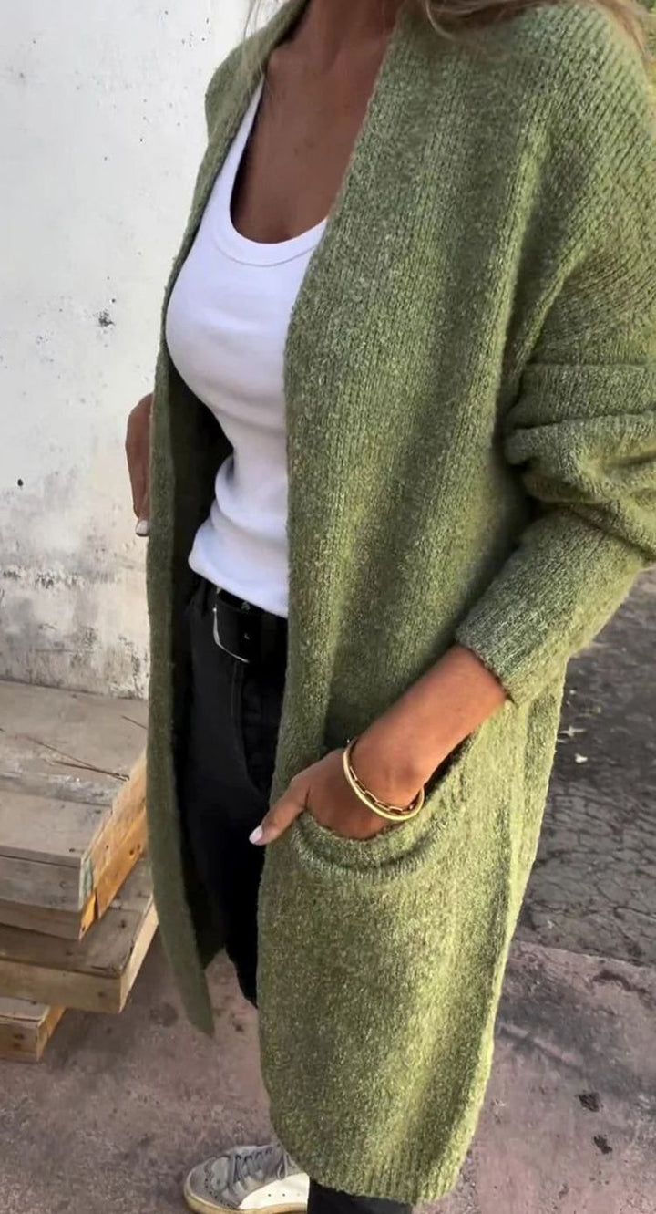 Women's Longline Oversized Knit Cardigan Open Front Cosy