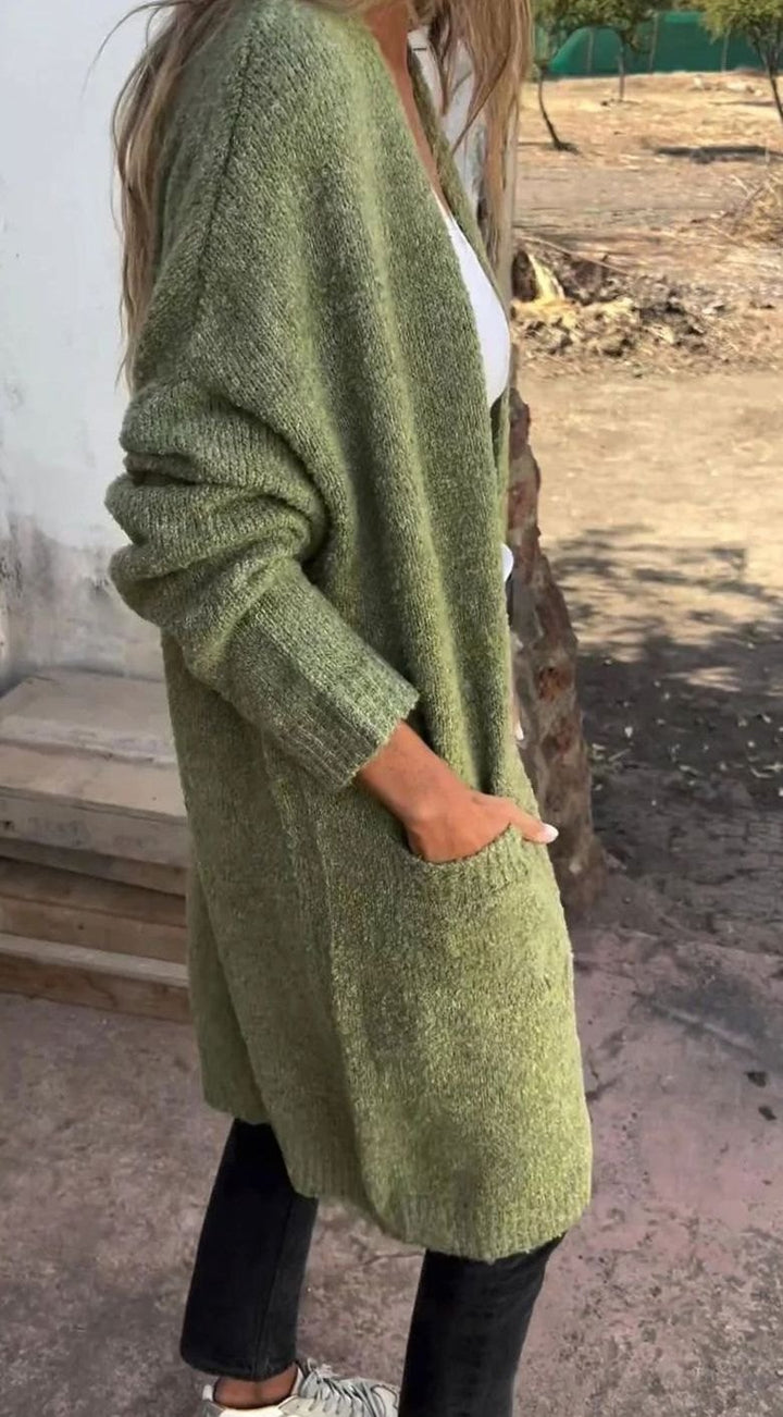 Women's Longline Oversized Knit Cardigan Open Front Cosy