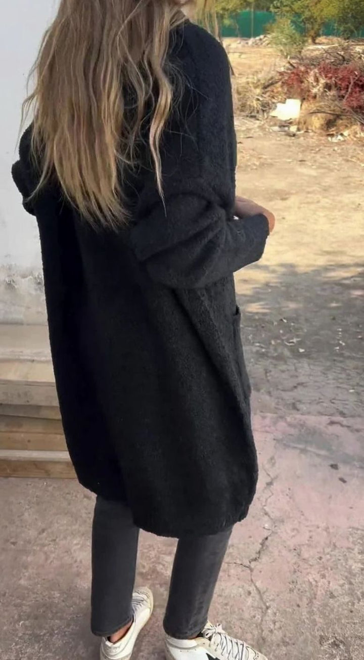 Women's Longline Oversized Knit Cardigan Open Front Cosy
