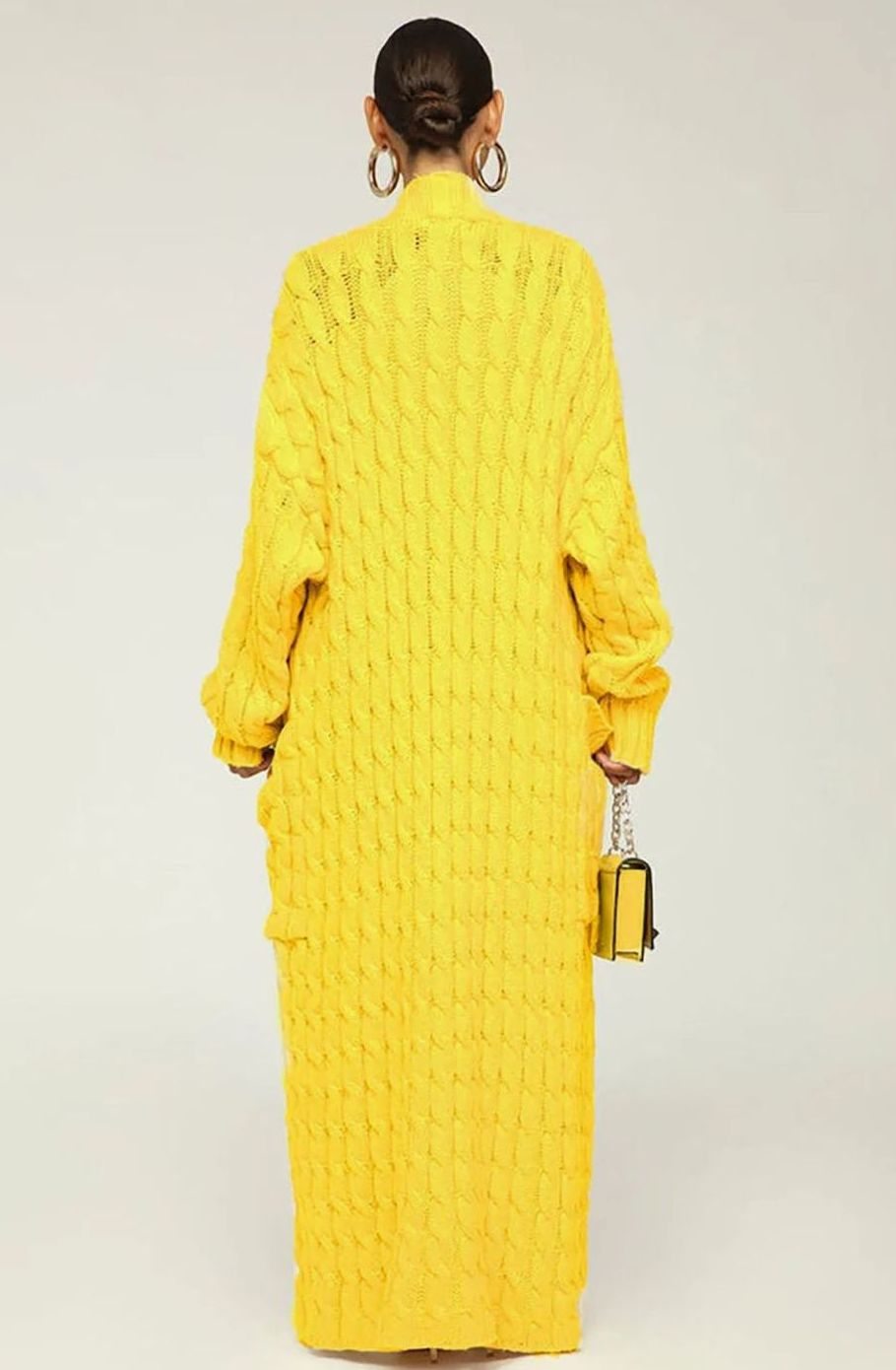 Women's Longline Oversized Knit Cardigan Open Front Ribbed Sweater
