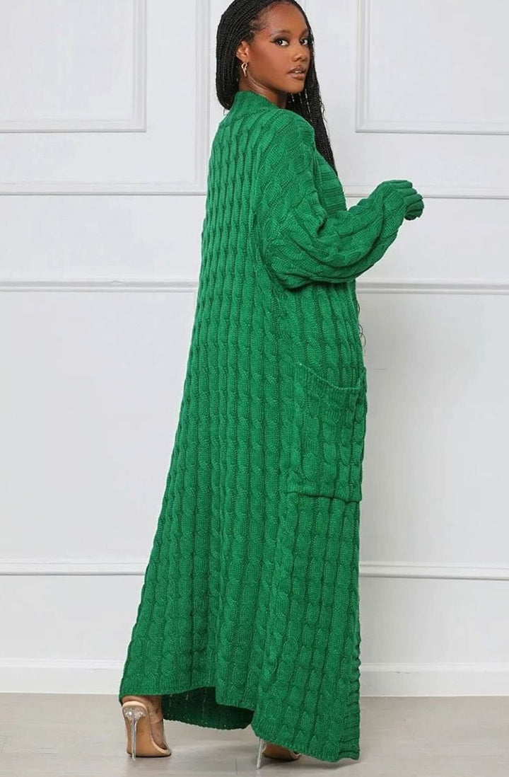 Women's Longline Oversized Knit Cardigan Open Front Ribbed Sweater
