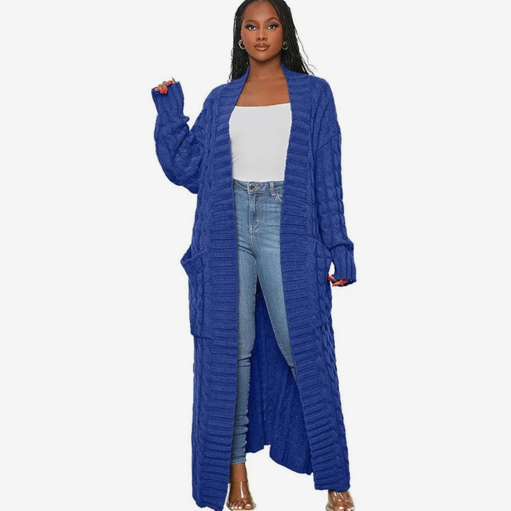 Women's Longline Oversized Knit Cardigan Open Front Ribbed Sweater