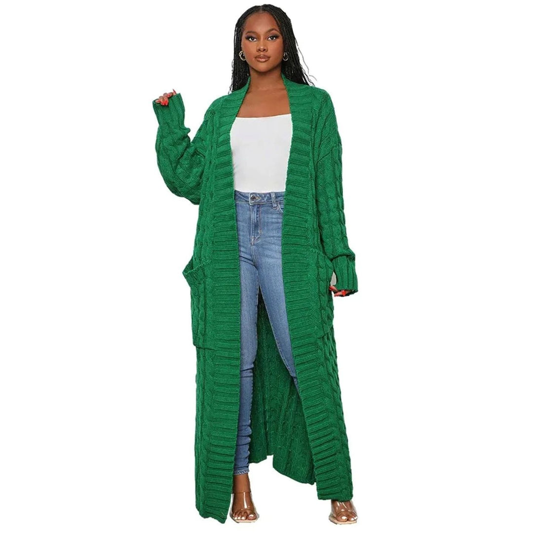 Women's Longline Oversized Knit Cardigan Open Front Ribbed Sweater