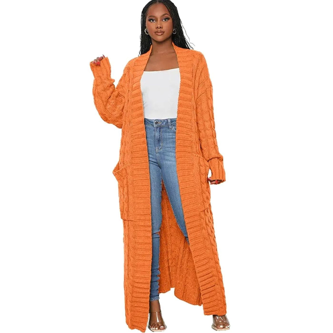 Women's Longline Oversized Knit Cardigan Open Front Ribbed Sweater