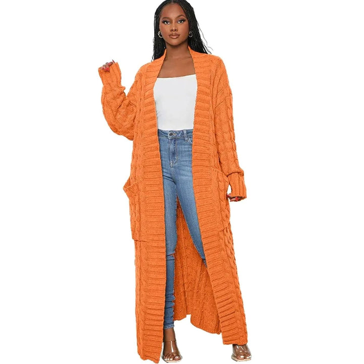 Women's Longline Oversized Knit Cardigan Open Front Ribbed Sweater