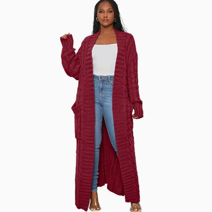 Women's Longline Oversized Knit Cardigan Open Front Ribbed Sweater