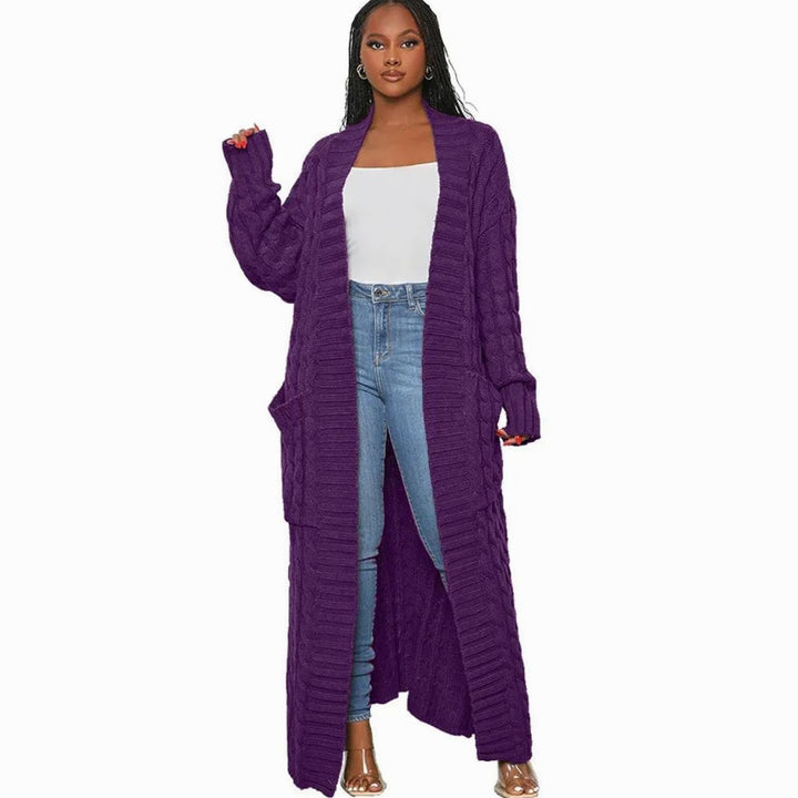 Women's Longline Oversized Knit Cardigan Open Front Ribbed Sweater