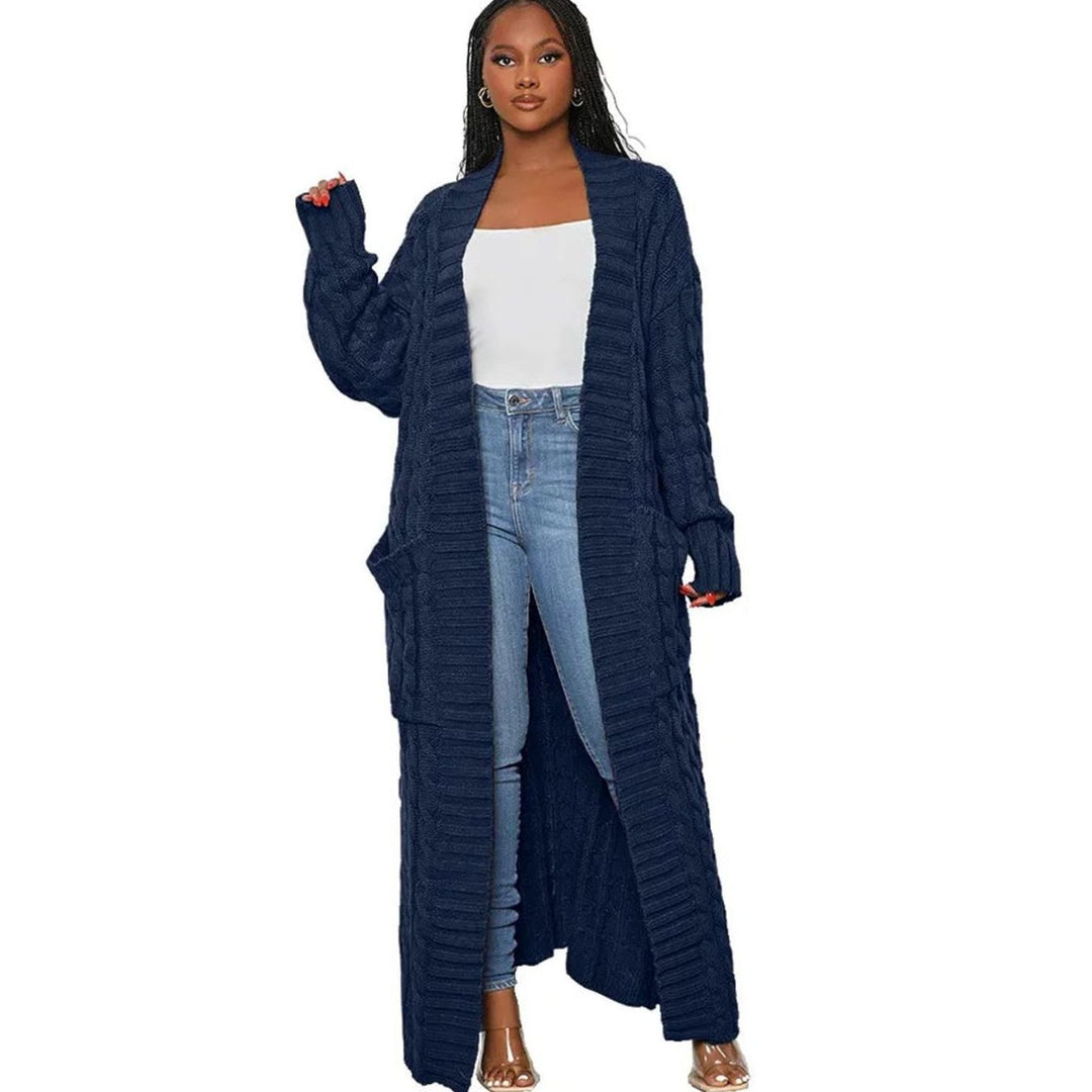 Women's Longline Oversized Knit Cardigan Open Front Ribbed Sweater