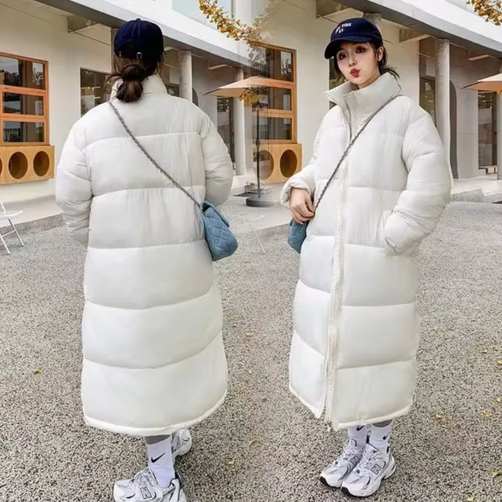 Women's Longline Oversized Quilted Padded Coat - White
