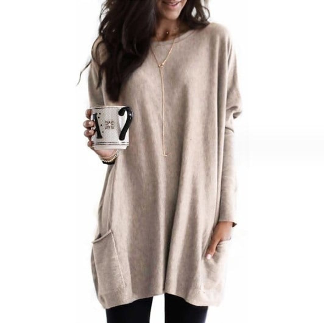 Women's Longline Relaxed-Fit Pocket Jumper